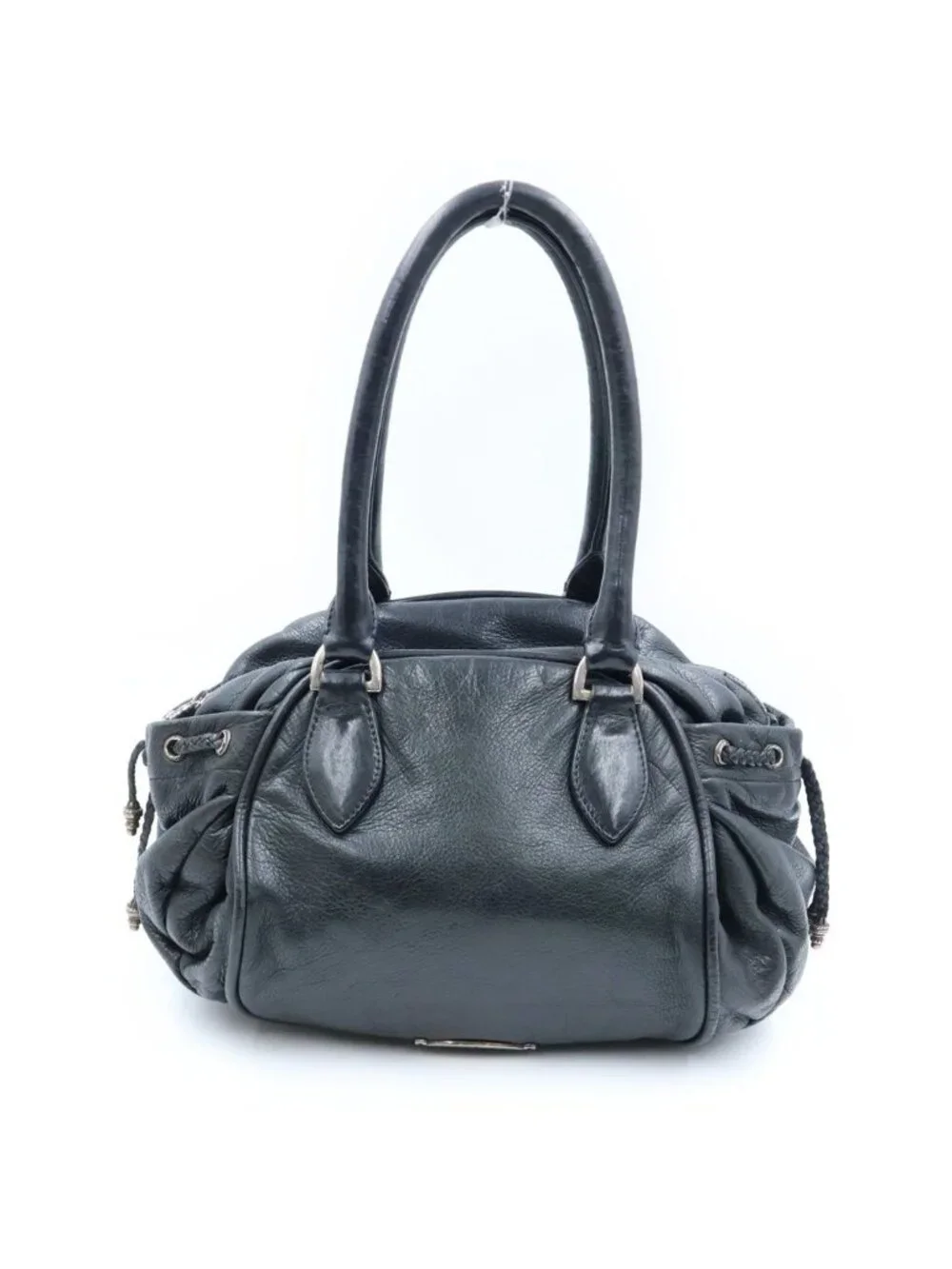 Chrome Hearts Sqrry JO Fili SM Scrooly Filigree Cross Leather Handbag Black